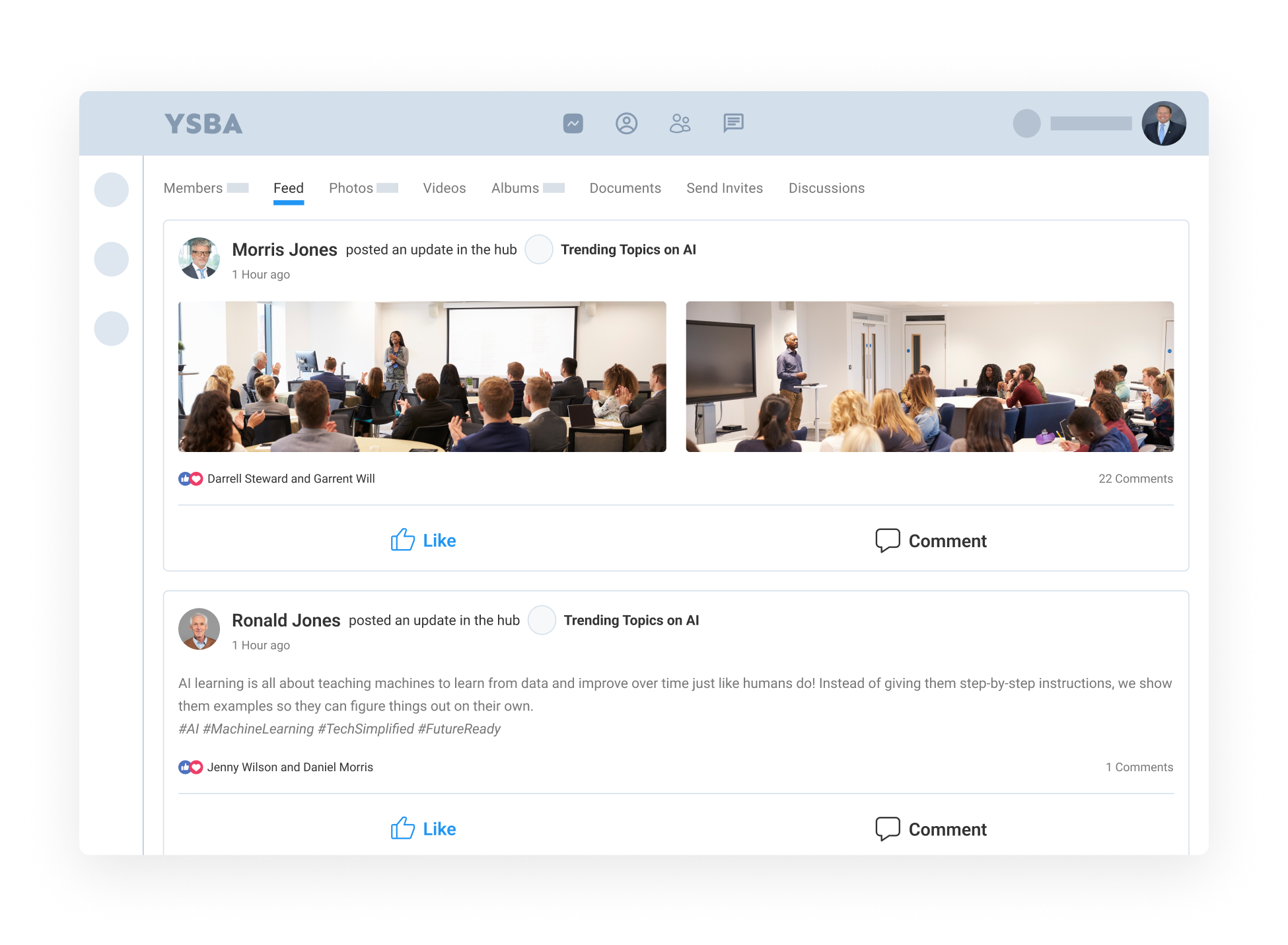 3. Dedicated Feed for Group Updates and Interaction
