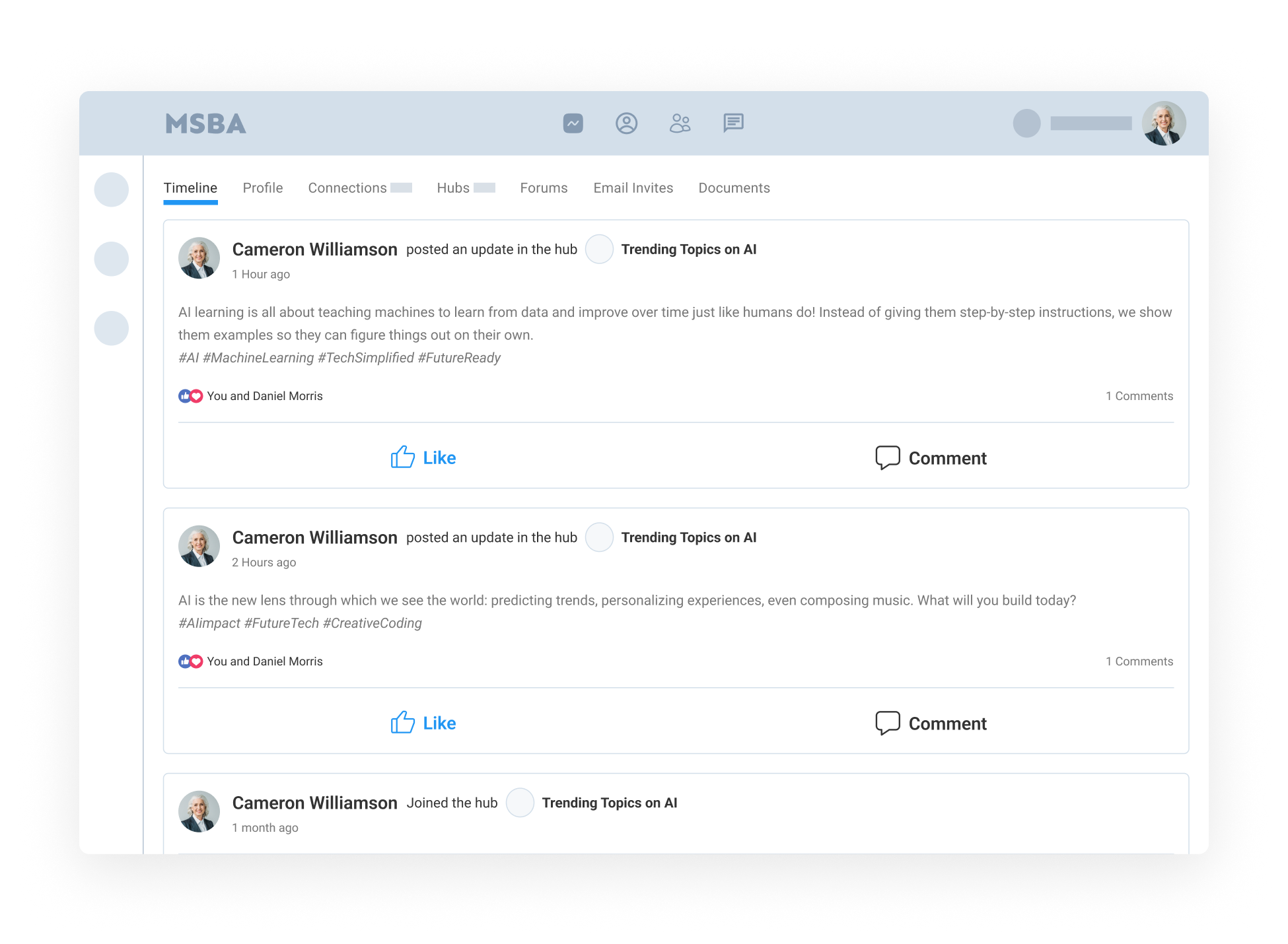 A Timeline That Captures Member Activity