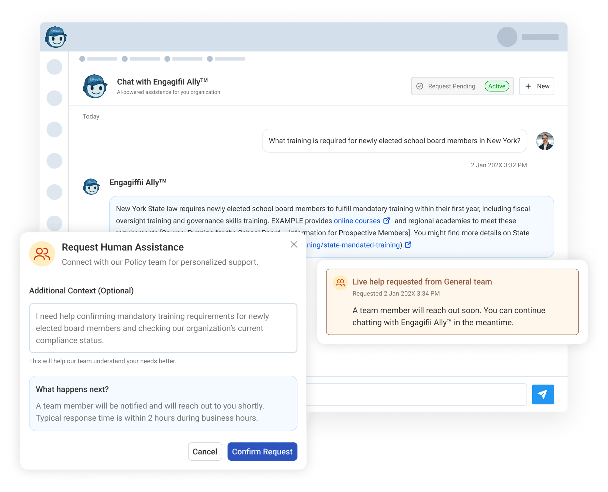 Allow Members to Request Help from Real Staff