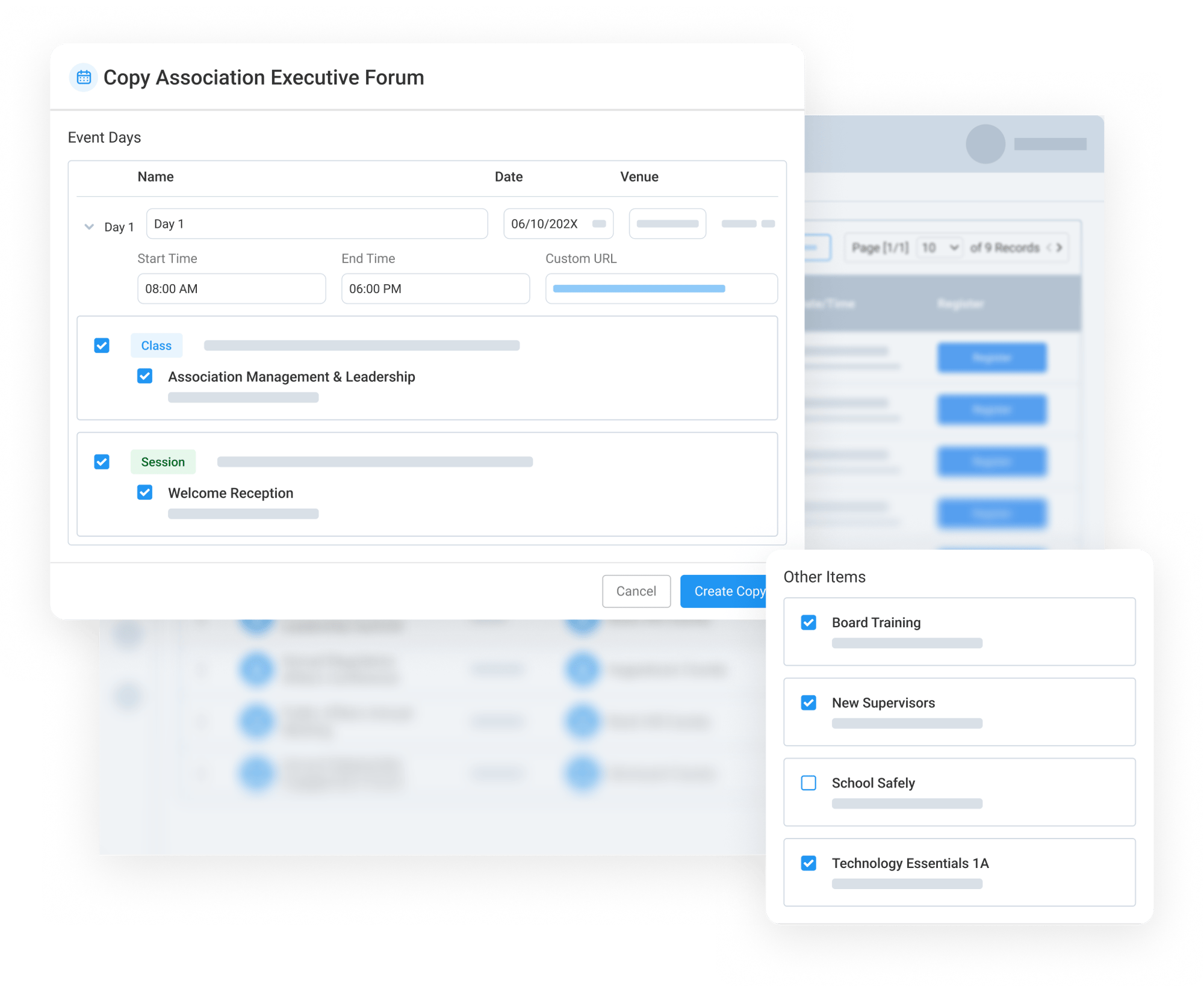 Choose Which Sessions, Classes, and Details to Bring Forward (1)