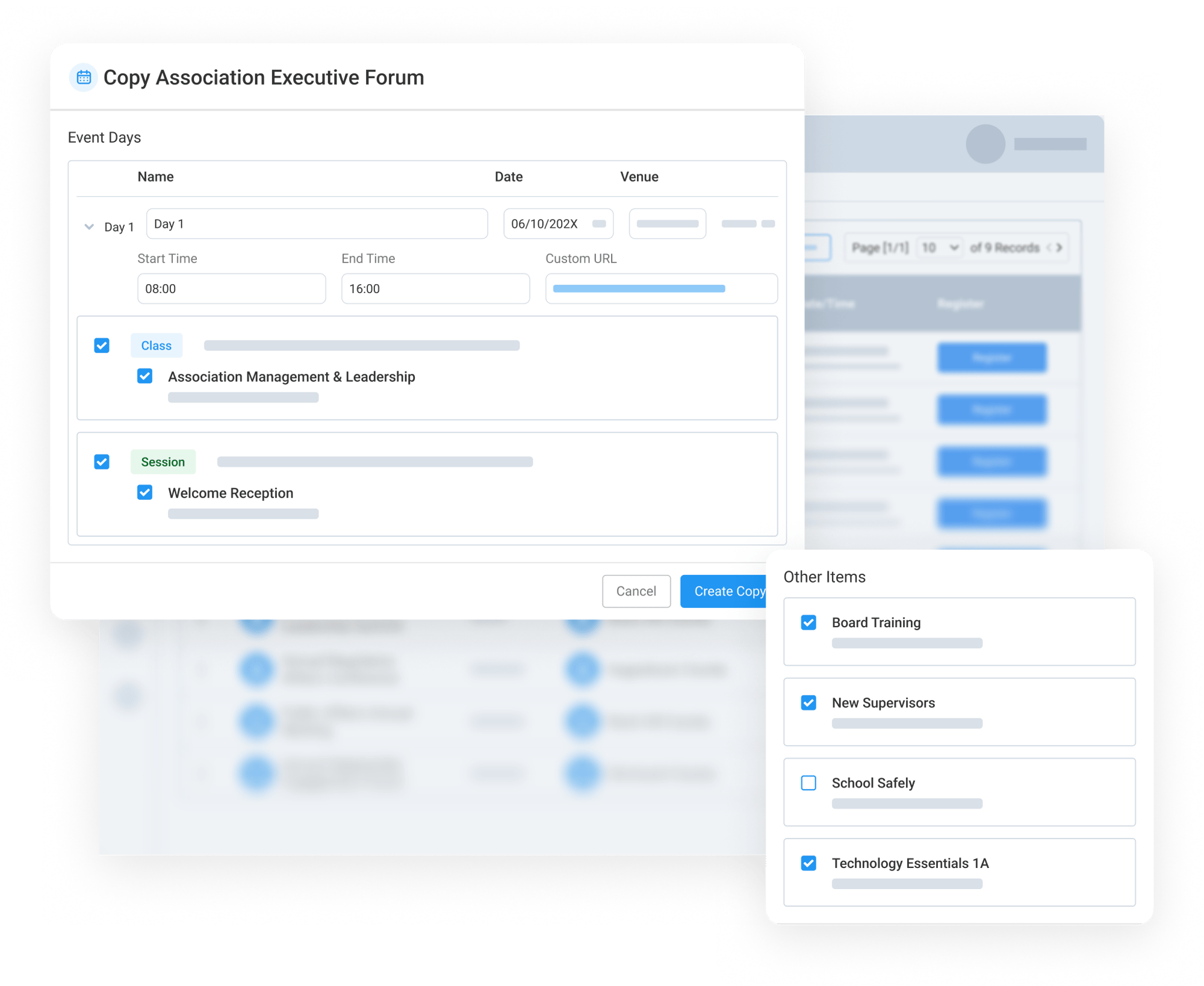 Choose Which Sessions, Classes, and Details to Bring Forward