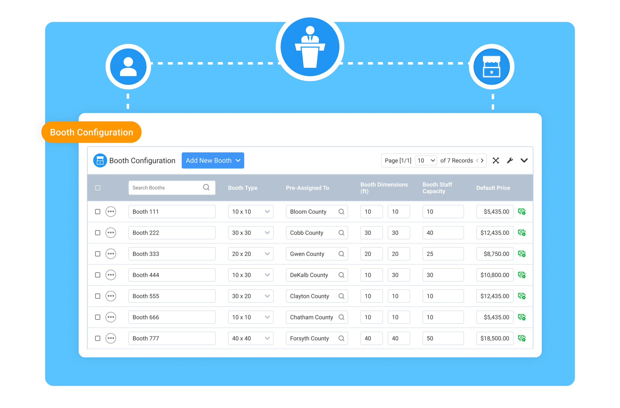 Configure Booth Types, Visibility, and Flexible Pricing