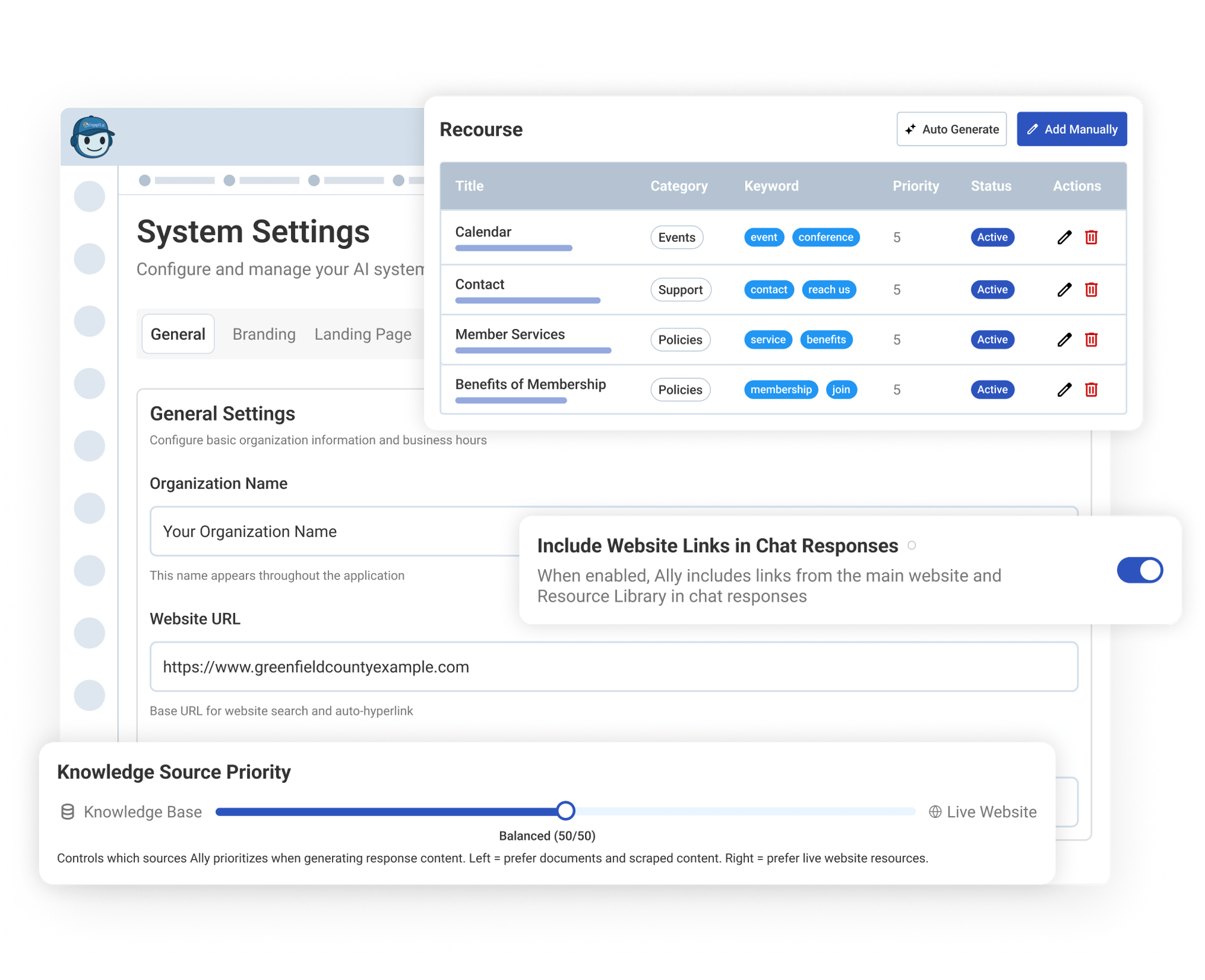Control Which Sources Engagifii ALLY Uses and Shares