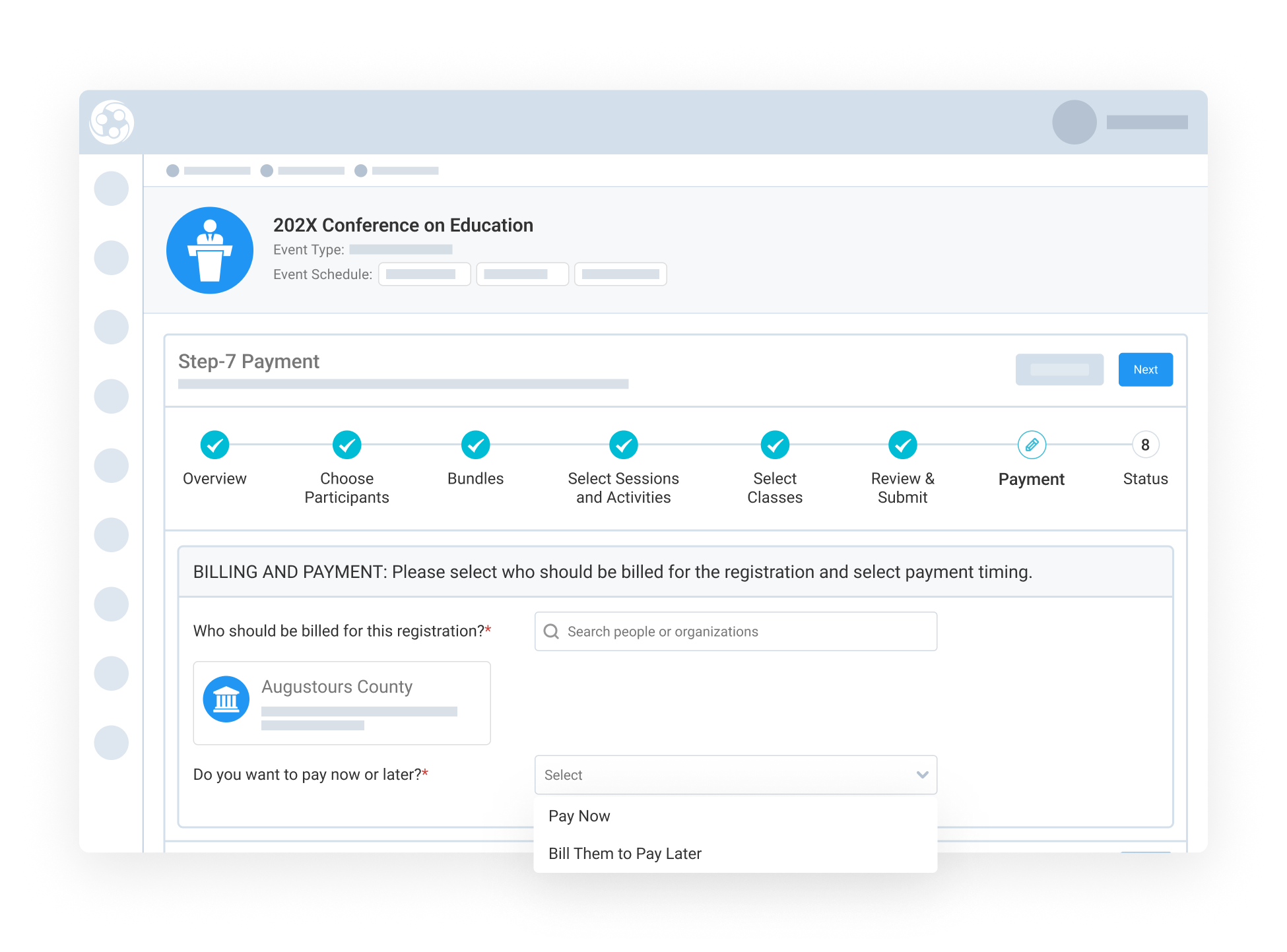 Control when registrations are paid for