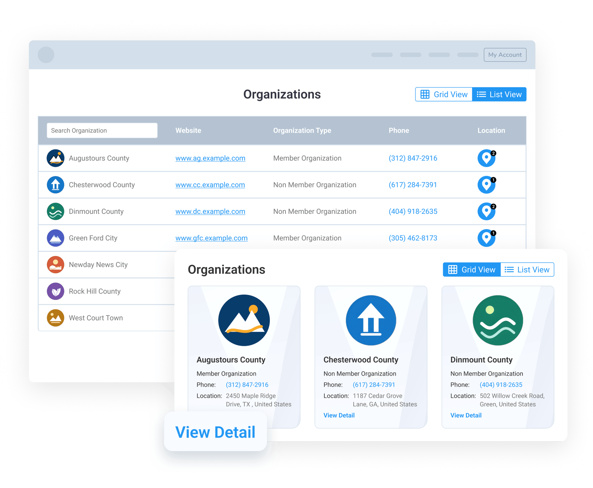 Display Organizations in List or Grid View-1