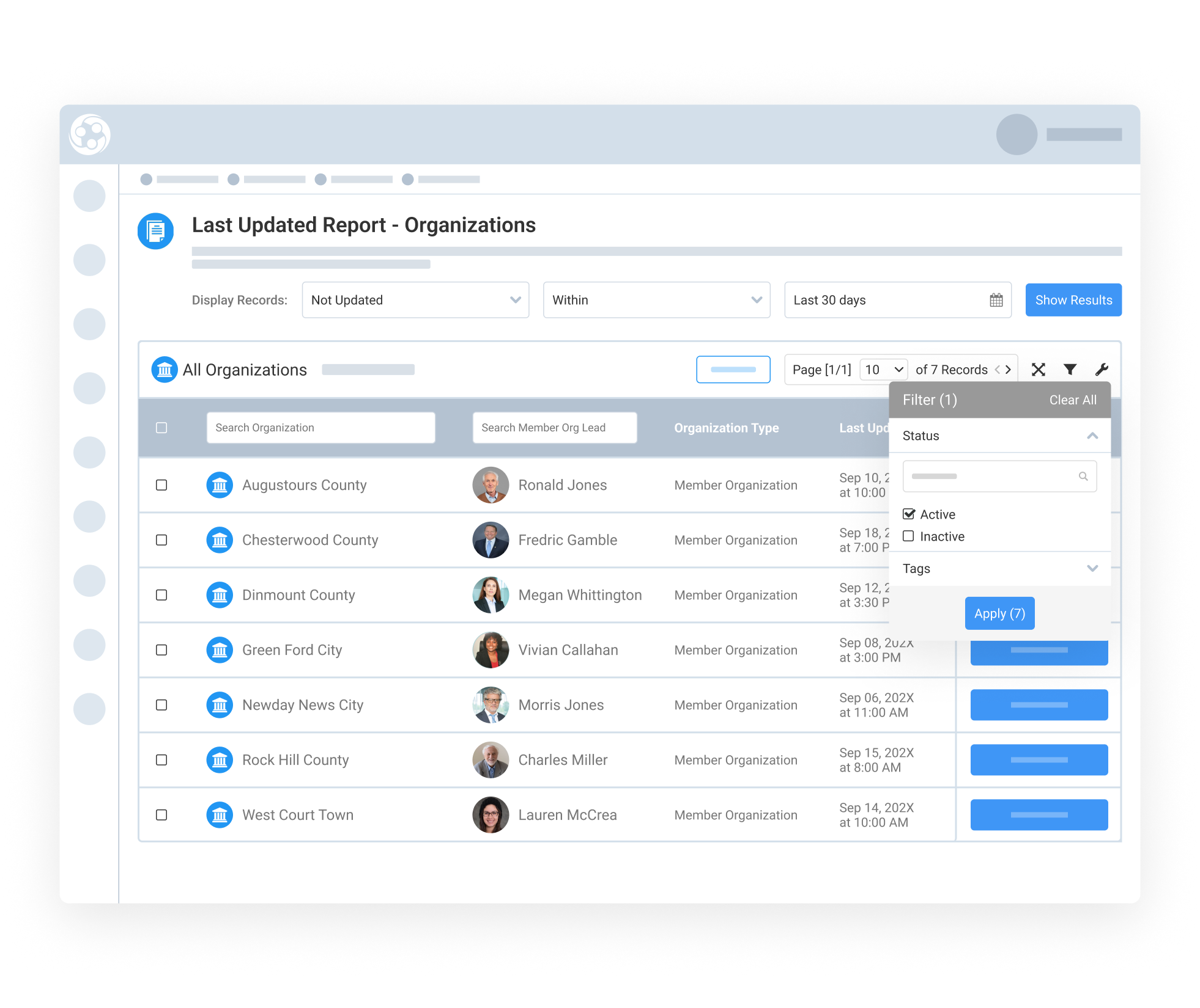 Report and Manage Outdated Organization Records