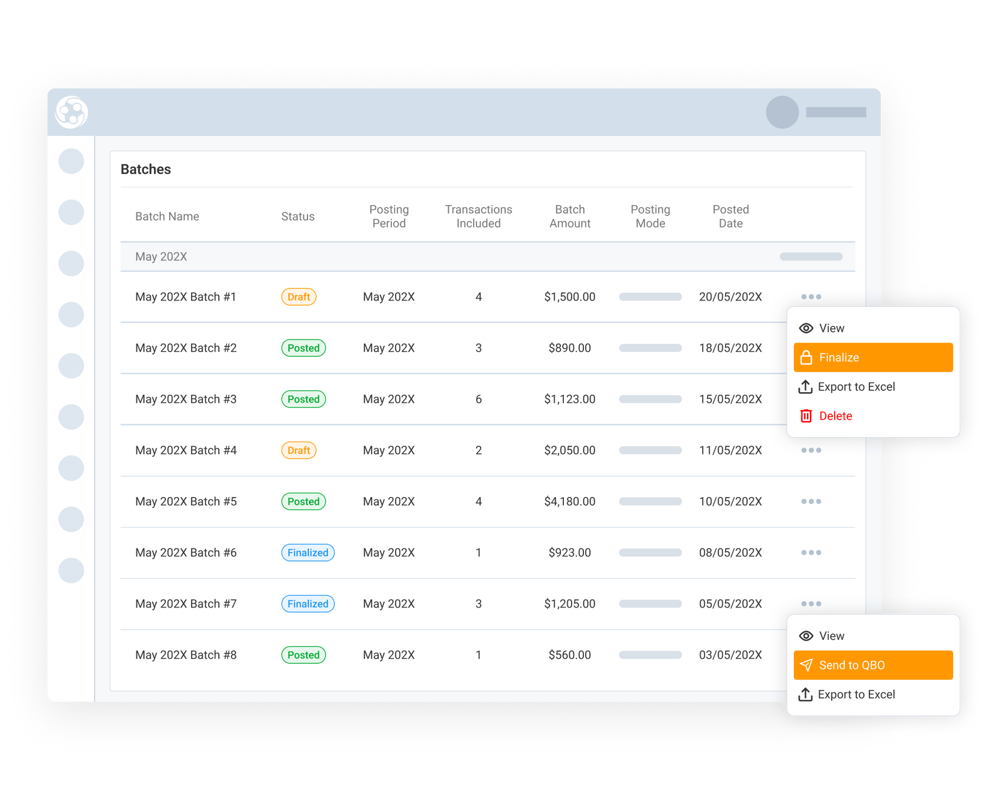 Finalize, Export, or Post Batches with Complete Control