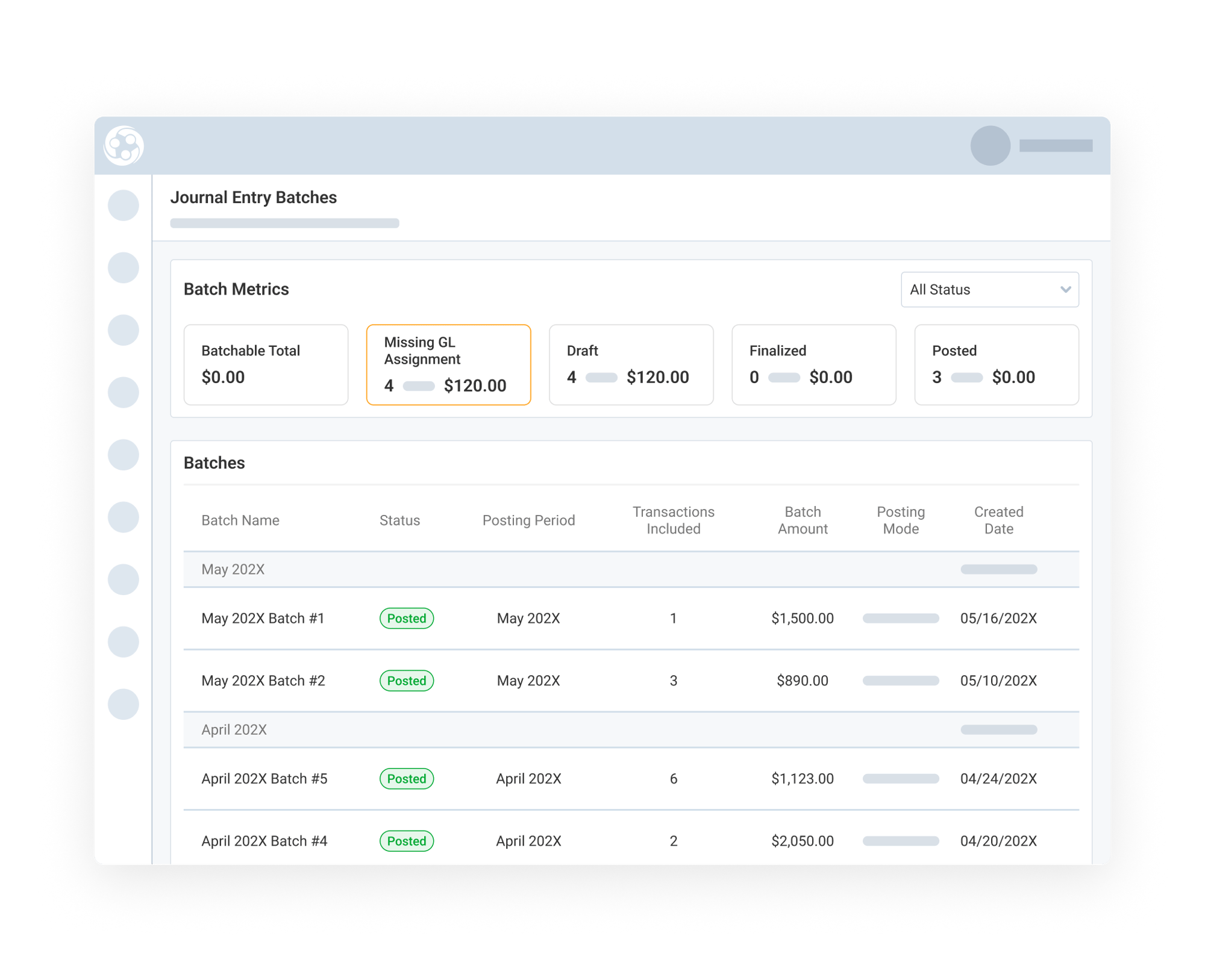 Generate Batches by Accounting Period
