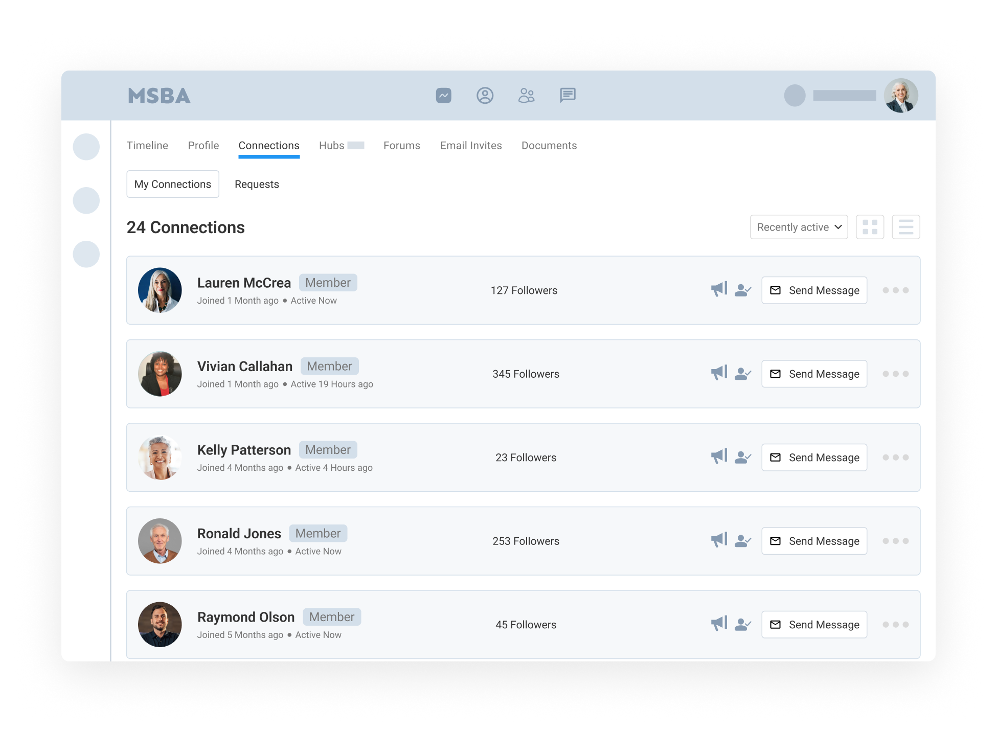 Instant Access to Connections and Hubs