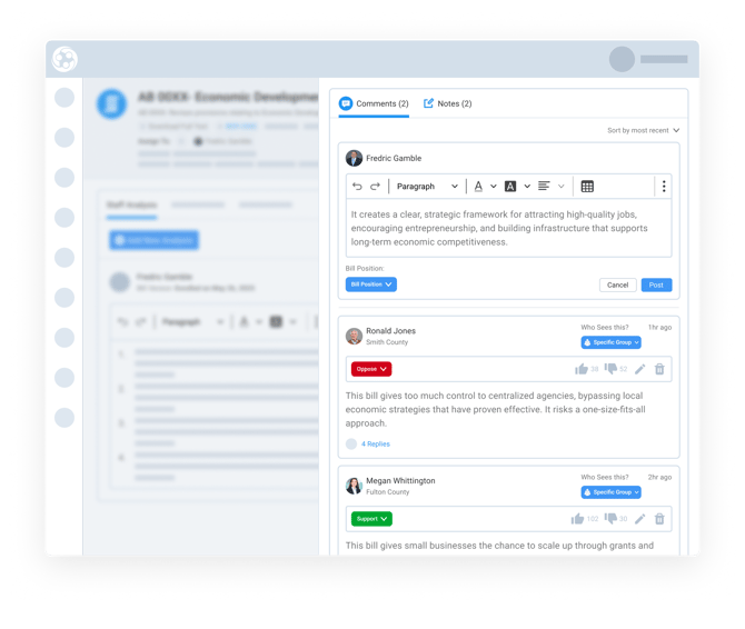 Keep informal collaboration connected to the bill
