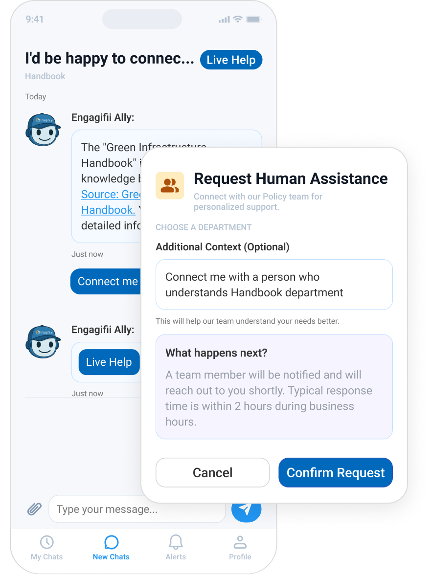 Let Members Request Human Help From the App