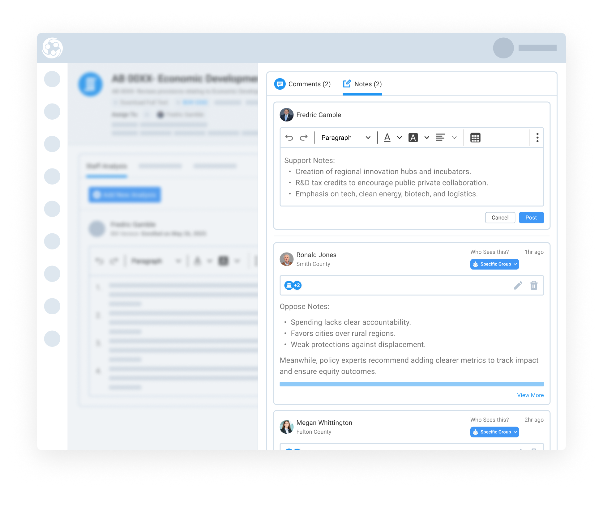 Make room for private notes and early thoughts