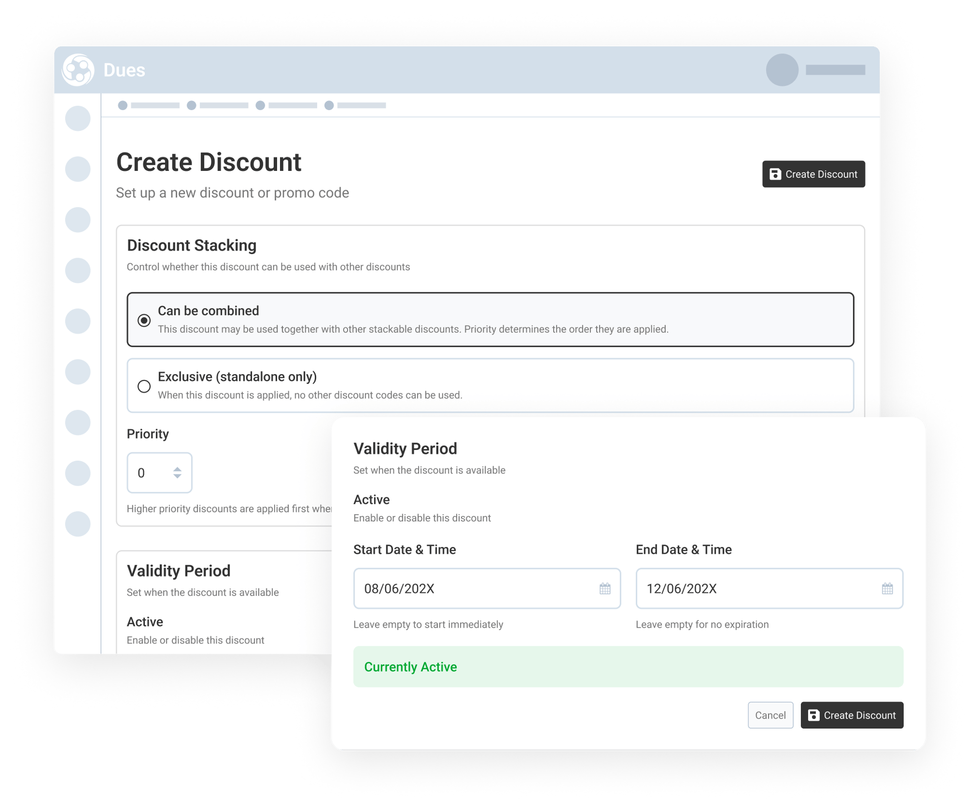 Manage Discount Limits, Stacking, and Availability