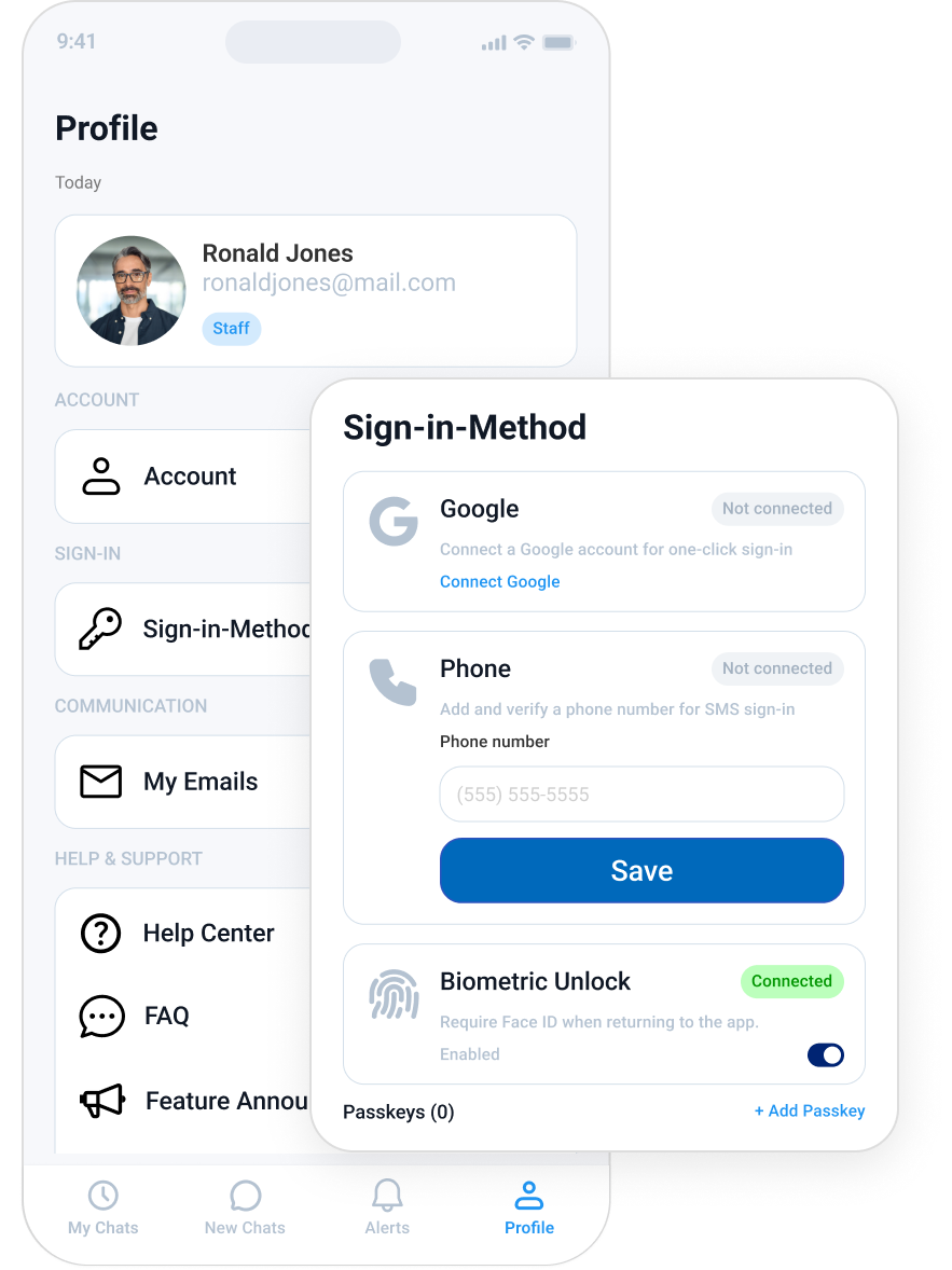 Manage Profile, Sign-In, and App Preferences