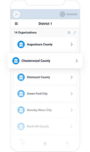 See groups of organizations on your mobile app