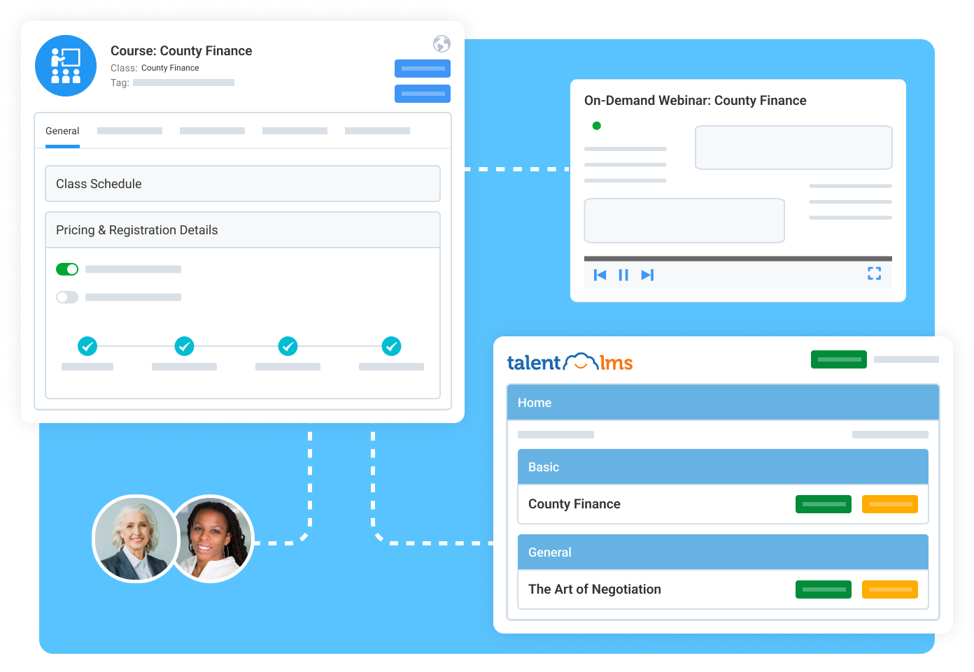 Set up webinars and recorded classes for on-demand viewing