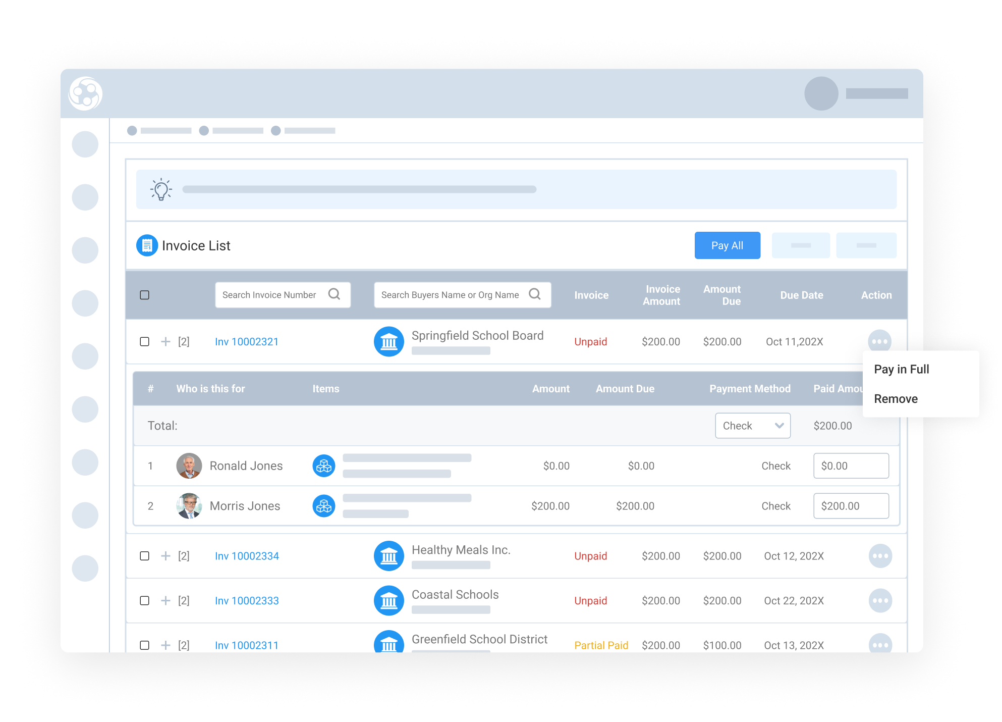 Streamline the application of payments to invoices