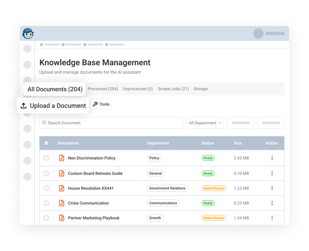 Train Your AI Assistant with Knowledge Base Management