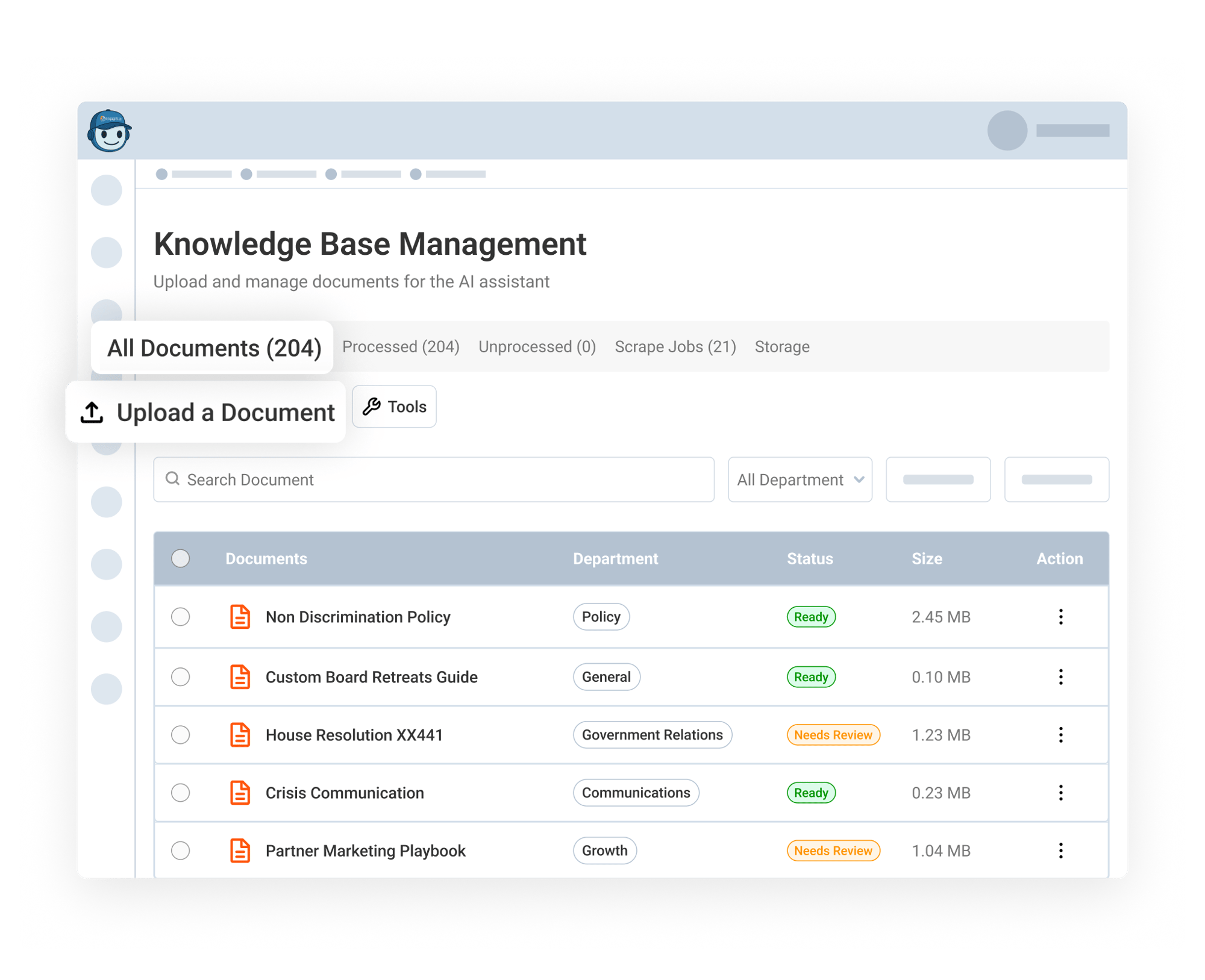 Upload Individual or Bulk Documents with Context