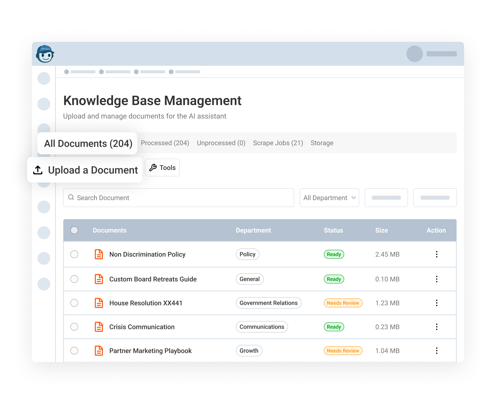 Train Your AI Assistant with Knowledge Base Management
