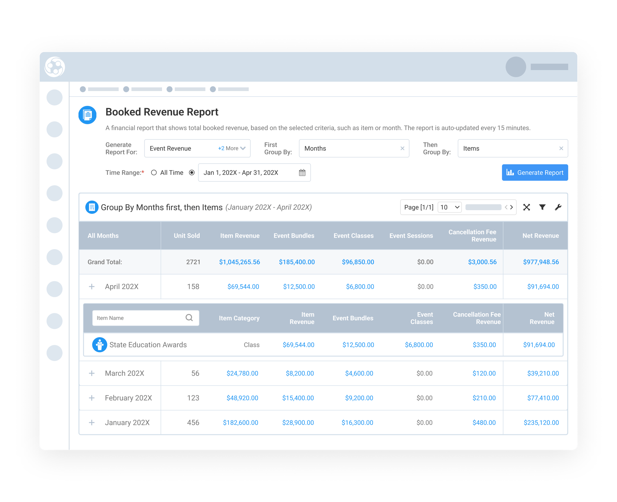 View Revenue by Month-1